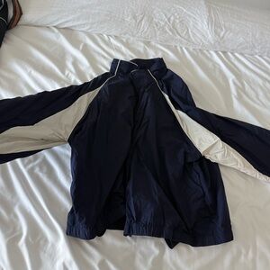 H&M Navy and White Varsity Jacket